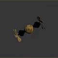 Gold And Black Underwater Exploration Robot With Spherical Design And Four Propellers
