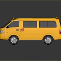 Yellow School Bus With Red Stop Sign Warning Lights Black Roof And Side Windows Design
