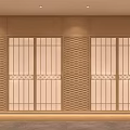 Japanese Style Restaurant With Wooden Bar Counter Wine Rack High Chairs And Lattice Ceiling