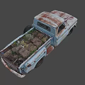 Old Blue Rusty Vintage Truck With Weathered Body And Classic Design