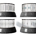 Modern Black Decorative Railings With Marble Base And Various Designs 3d model