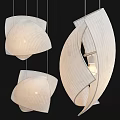 Elegant Modern Chandeliers With Curved Textured Design And Warm Lighting