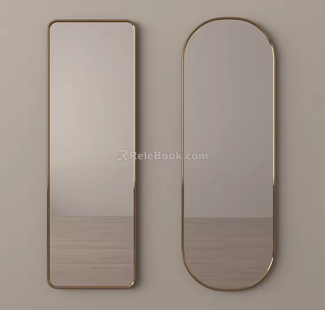 modern mirror full-length mirror floor mirror 3d model