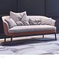 Modern Sofa Set with Accent Chairs Light Gray and Brown Upholstered Black Legs