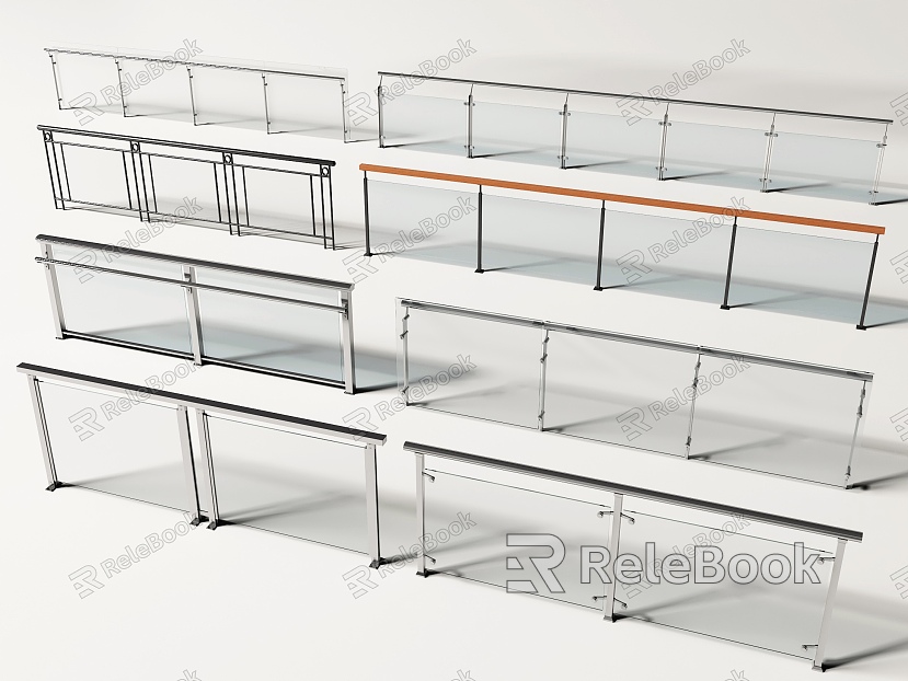 Modern Railing Glass Railing Guardrail Glass Guardrail Balcony Guardrail Fence Balcony Railing model