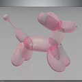 Cute Pink Shiny Balloon Dog Decorative Toy For Home Daily Life Supplies