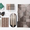 Modern Geometric Wall Decor With Textured Patterns And Various Shapes Collection 3d model