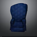 Blue Tufted Armchair Upholstered In Fabric With Comfortable Classic Design