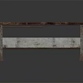 Vintage Industrial Style Wooden Table With Metal Legs And Lower Shelf