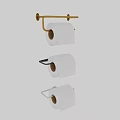 Stylish Bathroom Accessories Gold Toilet Paper Holder Black Towel Racks Metal For Modern Bathroom