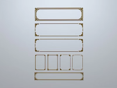 Chinese-style window grilles silhouette pane window sill border openwork window 3d model