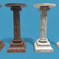Roman column marble Roman column stone column 3d model