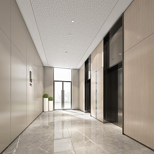 modern elevator hall 3d model