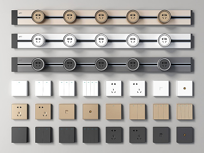 Modern Switch Socket Panel 3d model