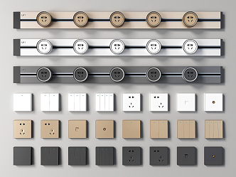 Modern Switch Socket Panel 3d model