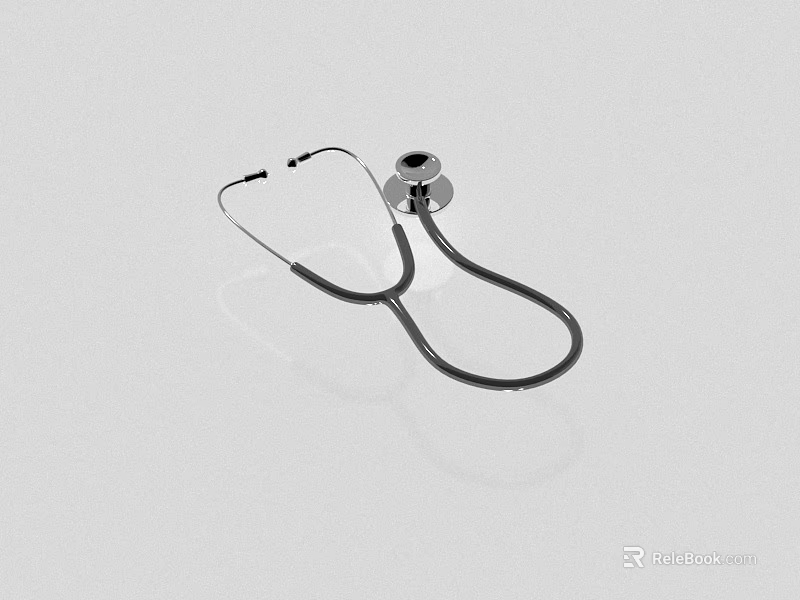 Professional Medical Stethoscope Device With Durable Metal Chest Piece Flexible Tubing And Clinical Examination Use 3d model 