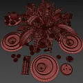 Elegant Decorative Ornament Set With Tableware Vase Fresh Flowers Wine Glasses Teacups And Plates