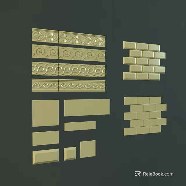 Decorative Corner Molding Collection With Various Ornate Patterns And Styles For Interior Design 3d model