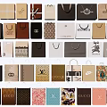 Assorted Luxury Brand Shopping Bags With Diverse Colors Logos And Patterns