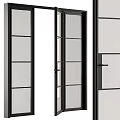 Modern Black Framed Glass Windows With Multiple Sizes And Paneled Design For Home Interior 3d model