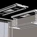 Ceiling Mounted Electric Clothes Drying Rack With LED Lights And Retractable Structure 3d model