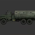 Green Military Truck With Canvas Covered Cargo Bed And Heavy Duty Wheels