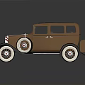 Vintage Brown And Black Sedan With White Wheel Rims Classic Design