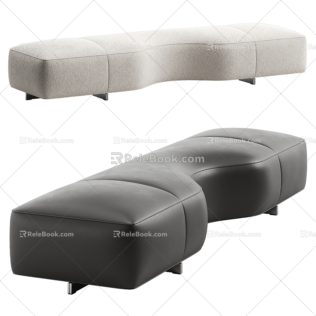 Minotti sofa stool fabric stool bench leisure stool bed 3d model