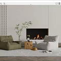 Modern Casual Sofa Combination Lazy Sofa 3d model