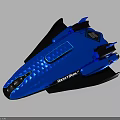 Revolutionary Blue Illuminated Futuristic Aerospace Spacecraft With Honeycomb Texture Design
