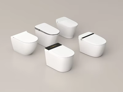 Modern White Toilet Designs Featuring Different Styles And Sleek Contemporary Shapes 3d model