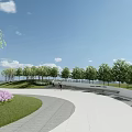 Modern Outdoor Stairs Design With White Steps Green Trees And People In Open Space