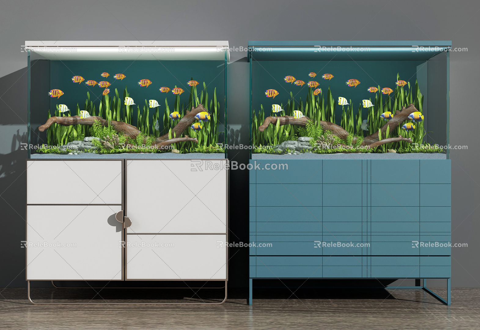 Modern fish tank fish tank combination 3d model