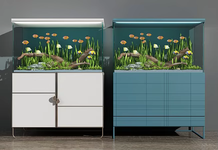 Modern fish tank fish tank combination 3d model