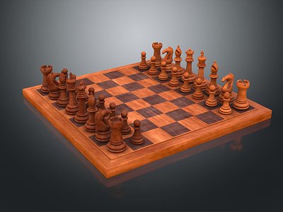 modern chess pieces 3d model