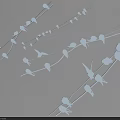 Flying Animals White Birds Perched On Wires Against Gray Background