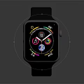 Black Strap Smartwatch Fashion Accessory With Colorful Dial Showing Time Heart Rate Steps