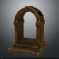Wooden Arch Decorative Furniture With Classic Design Stepped Base And Textured Details