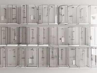 Various Transparent Glass Shower Sauna Enclosures With Multiple Styles And Designs 3d model
