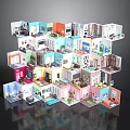Colorful Miniature Room Models In Multi Layer 3D Structure With Diverse Interiors