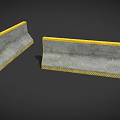 Concrete Road Barriers with Yellow Edges and Gray Surface for Traffic Safety