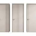 Various Hinged Door Designs with Vertical Strips and Plain Panels for Interior Decoration