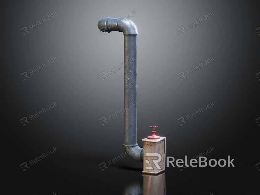 Industrial LOFT Water Pipe Sewer Pipe Pipe Elbow Metal Elbow Metal Pipe model