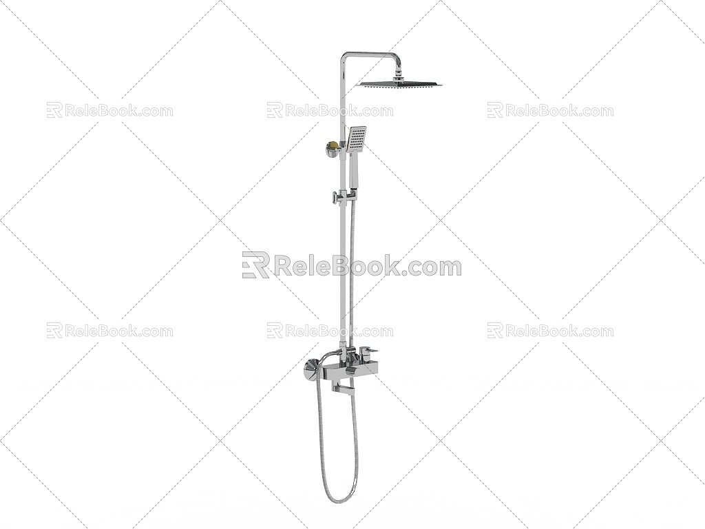 Modern shower shower with large shower 3d model