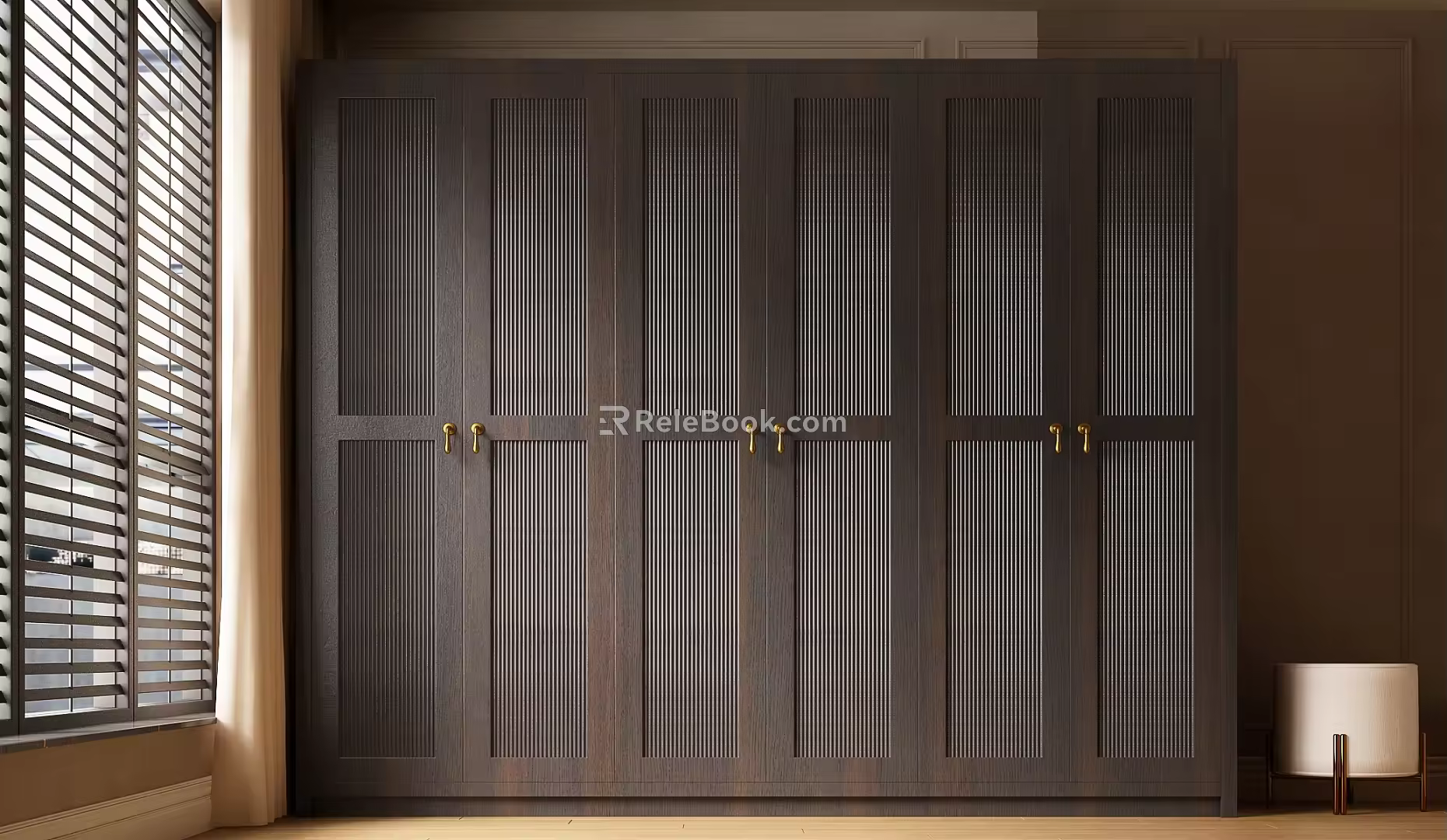 Wardrobe Middle Ancient Wardrobe Modern Style Middle Ancient Wardrobe Shoe Changing Stool 3d model
