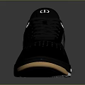 Black Dior Sneakers With Orange Sole And Stylish Patterned Upper Design 3d model