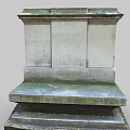 Weathered Stone Monument Structure With Engraved Panels Step Base And Solid Construction 3d model