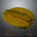 Halved Ripe Starfruit Fresh Tropical Fruit With Juicy Yellow Flesh