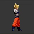 Golden Haired Super Saiyan Character In Orange Pants And Blue Outfit As Mythical Creature