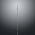 Detailed Silver Spear With Spiral Pattern And Pointed Tip On Gradient Gray Background